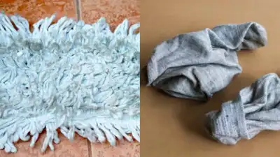 There is one particular hack that allows you to use an old sock as a reusable mop cover