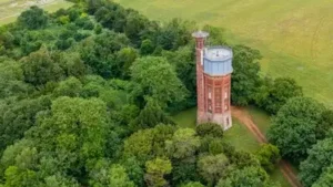Built as a water tower after royal illnesses, this strange 1877 structure is now a luxury retreat