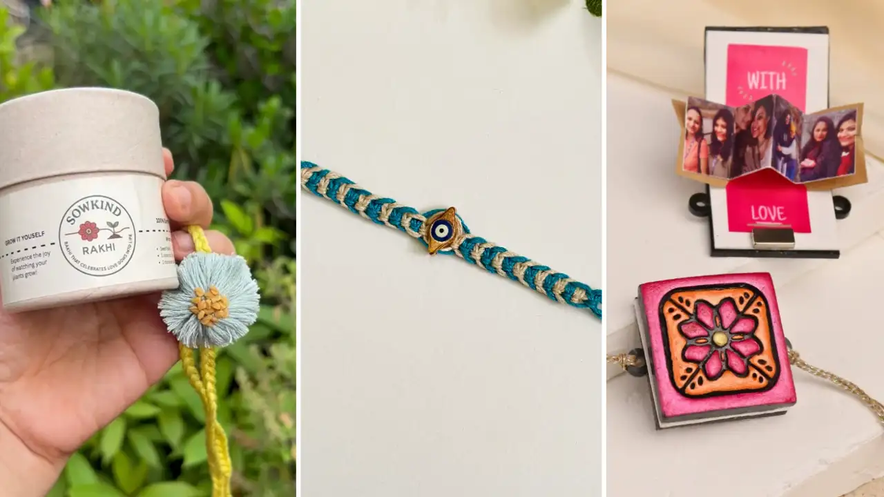 This Raksha Bandhan, while traditional and familiar designs such as the blue evil-eye rakhi