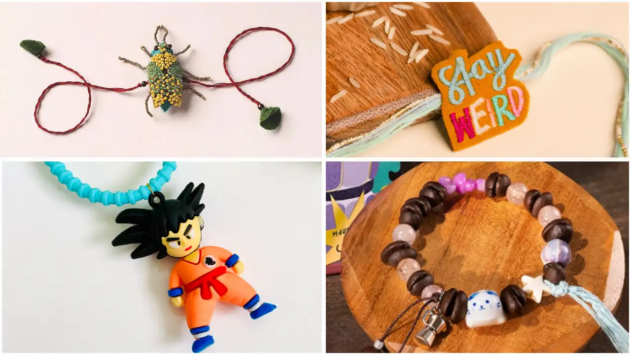 This Raksha Bandhan, while traditional and familiar designs such as the blue evil-eye rakhi