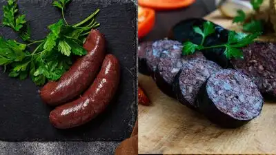 Blood sausages are basically made with either cooked or dried blood and mixed with filler until