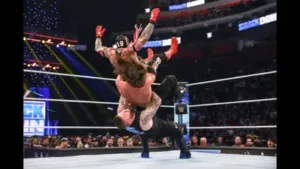 Rey Mysterio delivers a 619 to AJ Styles during Friday Night Smackdown at Little Caesars Arena