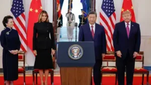US President Donald Trump on Thursday welcomed Chinese President Xi Jinping at the White House