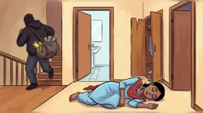 A 29-year-old homemaker stepped out of her bathroom to a nightmare when an intruder grabbed