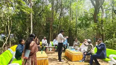 Forest minister Ramalinga Reddy inspects Kalkere Forest Arboretum near Bannerghatta while