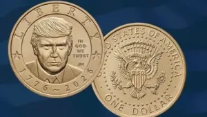 Gold-finish coin featuring US president's likeness to go on sale — Trump's $1 coin is here