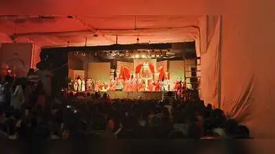 The mandal stages a play on a social theme every year