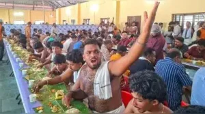 Around 50,000 people participated in the Ashtami Rohini Vallasadya held at Aranmula Sree