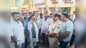 MLA Mahesh Tenginakai inspected Ganesha idol procession routes from Sangolli Rayana Circle