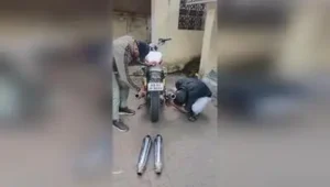 As part of the crackdown, police Saturday caught a biker riding with a defective silencer