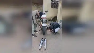 As part of the crackdown, police Saturday caught a biker riding with a defective silencer