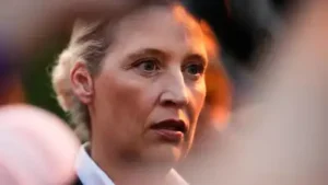 (AP Photo/Matthias Schrader) AfD co-chairwoman Alice Weidel watches at an election party