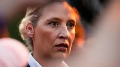 (AP Photo/Matthias Schrader) AfD co-chairwoman Alice Weidel watches at an election party