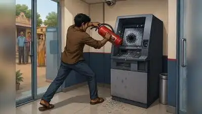 Udupi : A man allegedly damaged an ATM at the Canara Bank Hoode branch after his transaction