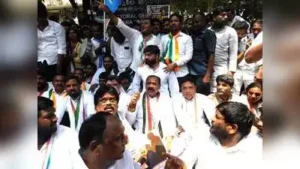 As part of the protest, effigies of Gyanesh Kumar, Prime Minister Narendra Modi and Union home