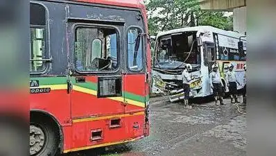 The fire broke out in the BEST bus’s bonnet on LBS Road in Mulund