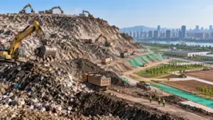 China is digging up a 110-metre-high garbage mountain: The wider industry impact