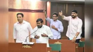 BRS holds 'mock assembly', raises farmers, power issues
