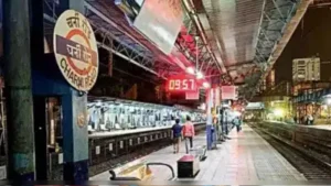 A view of Charni Road railway station in Mumbai