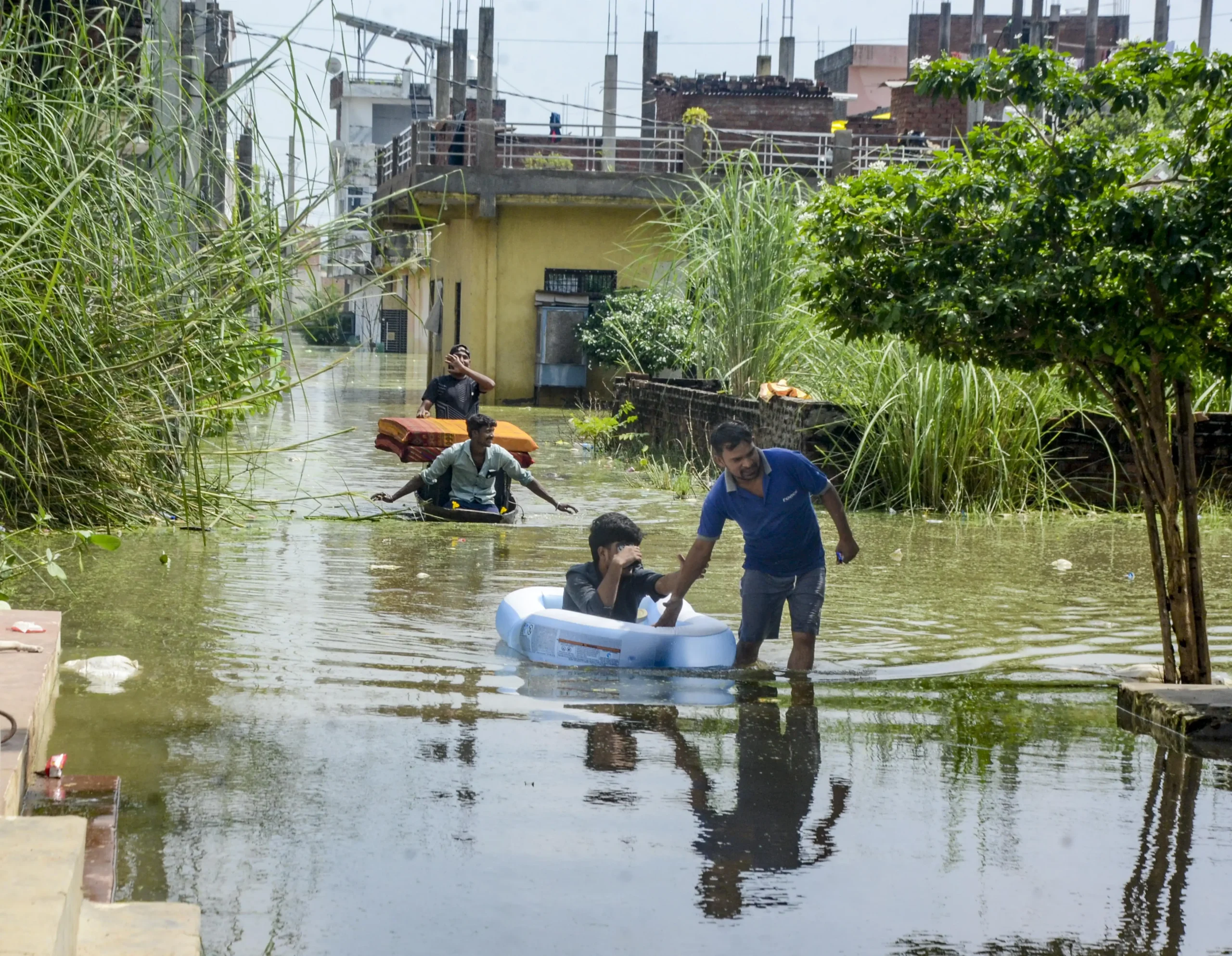 Several villages and colonies on its banks are flooded.Floodwater has entered houses