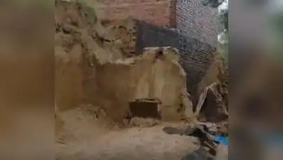 Eight members of a family, including six children, were injured when a mud wall collapsed