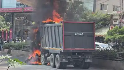 At 12.30pm, the truck hit the motorcycle from the rear, throwing its rider onto the road