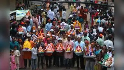 Many carried idols in their arms, while children proudly escorted Bappa home amid chants