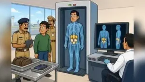 About 2.5kg of 24-carat gold worth ₹4 crore was seized from five smugglers — an x-ray