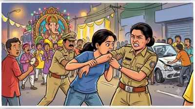 A Ganesha immersion procession turned chaotic near Orion Avenue Mall recently when