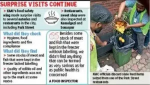 KMC food team reaches Park Street, seizes stale items from eateries