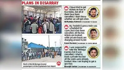 Kolkata: Train cancellations following track subsidence near New Farakka have triggered