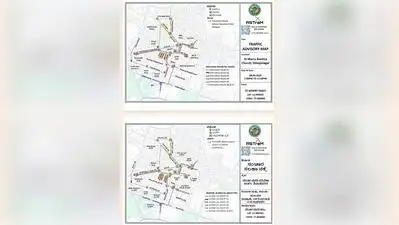 Traffic restrictions will be in place across Shivajinagar from 1pm to 11pm Tuesday in view