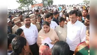 Deputy Chief Minister Sunetra Pawar on her drought-review tour of Marathwada