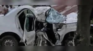 All four were travelling from Tirva towards Kannauj when the car crashed, police said