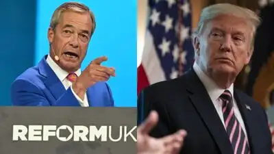Nigel Farage (L) said he disagreed with Trump (R) and insisted that Northern Ireland is