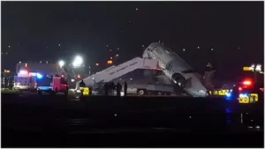 Moments before an Air Canada passenger plane crashed into a firefighting truck on Sunday