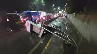 The bus shelter that collapsed in Pashan on Monday evening