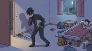 An unlocked PG room became an easy target for burglars, who allegedly walked away with laptops