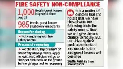Kolkata: KMC has inspected more than 1,000 hotels and guest houses since the Aug 19 fire