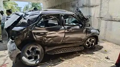 Anjana was seated in the rear seat of the car and was working on her laptop when the vehicle