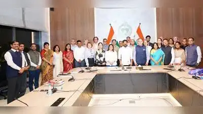 Chief minister A Revanth Reddy with the UK delegation