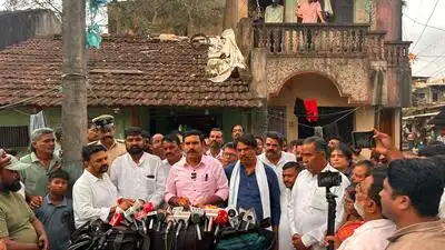 Karnataka BJP president BY Vijayendra and leader of opposition R Ashok visit the family