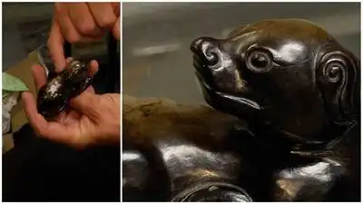 A man buys Chinese jade dog for £1 at UK car boot sale, finds it in a box, later discovers