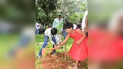 At the plantation event at Shri Balagangadhara Swamy Park, Mahalakshmi Layout, MLA K Gopalaiah