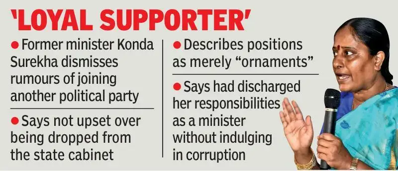 Former minister and Congress MLA Konda Surekha on Sunday dismissed reports that she
