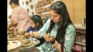 Pottery lovers Navya Sharma and Manya Joshi ‘Be mindful of what goes into and onto the idol’