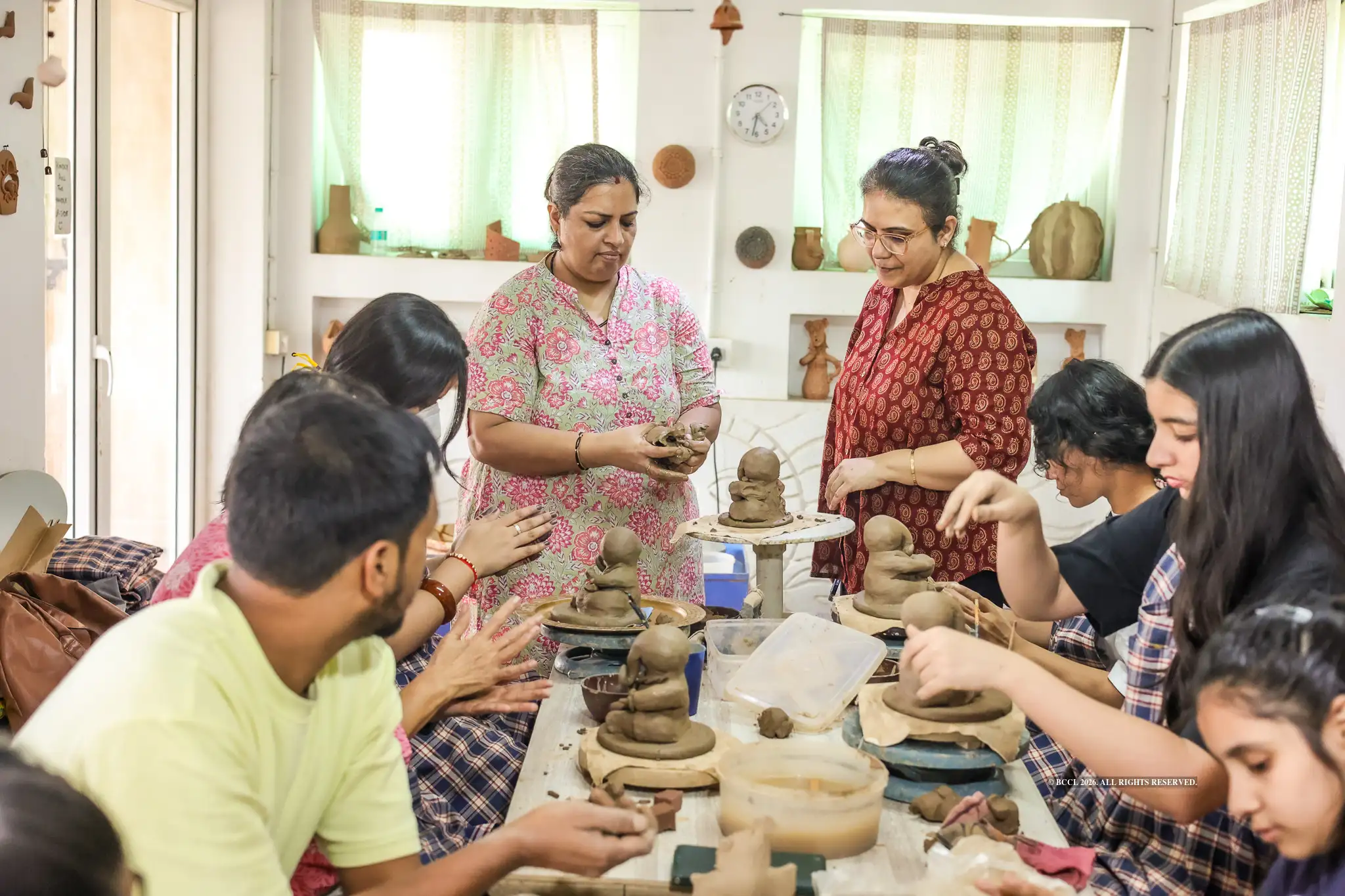 Pottery lovers Navya Sharma and Manya Joshi ‘Be mindful of what goes into and onto the idol’