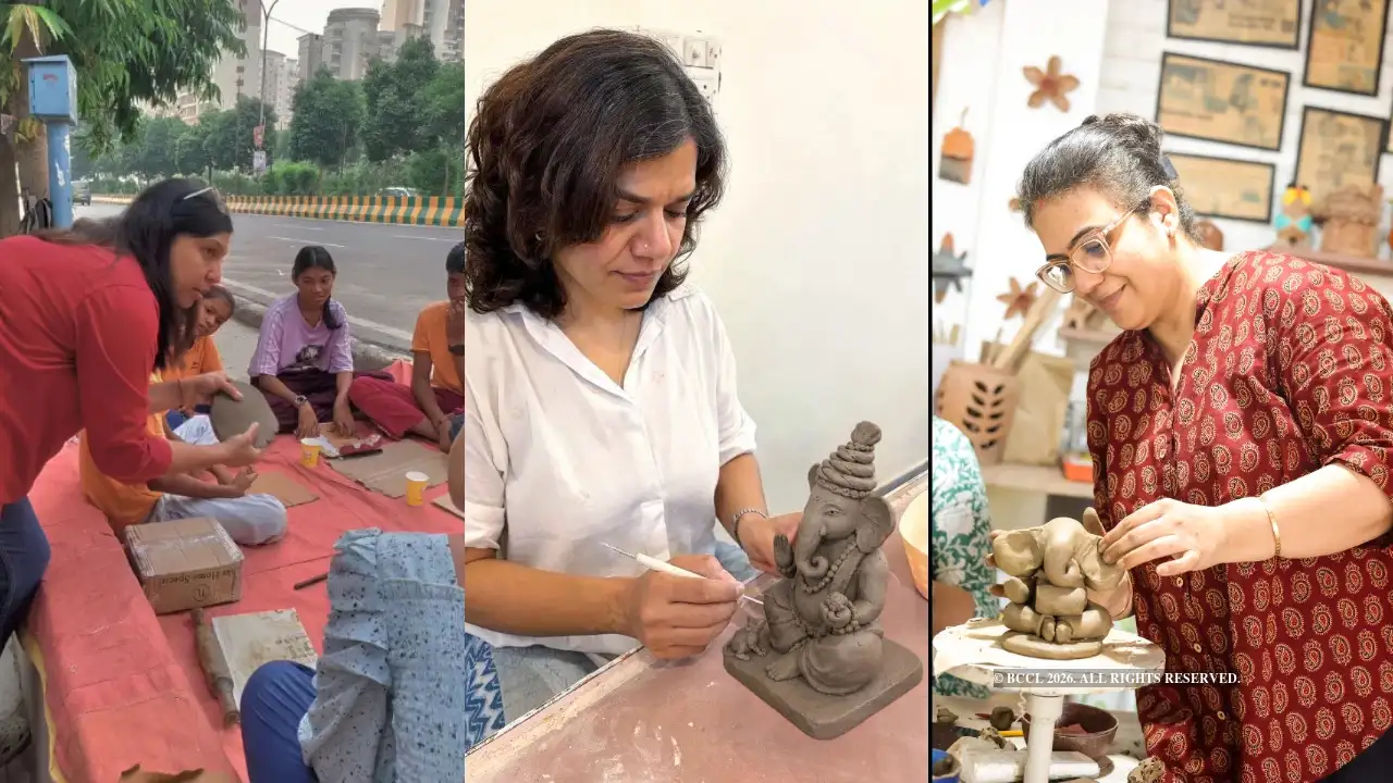 Pottery lovers Navya Sharma and Manya Joshi ‘Be mindful of what goes into and onto the idol’
