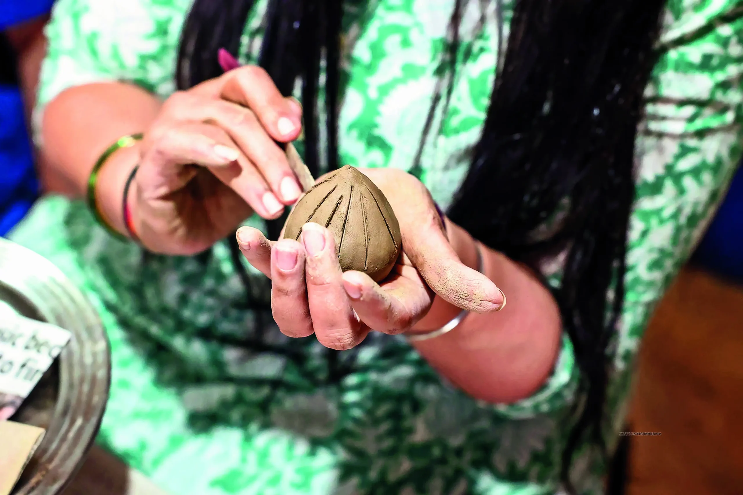 Pottery lovers Navya Sharma and Manya Joshi ‘Be mindful of what goes into and onto the idol’