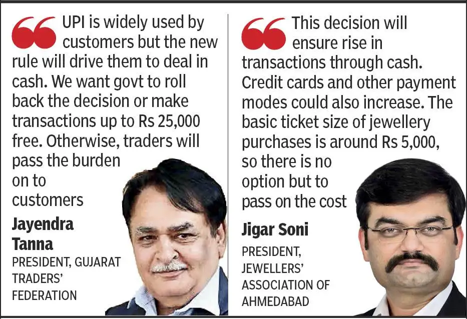 UPI fee may hit major-ticket buys, drive people towards cash: Traders in Ahmedabad